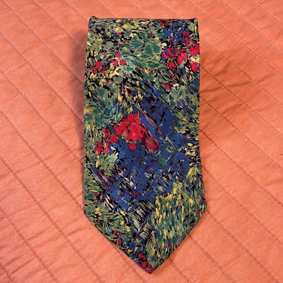 Brioni by Santostefano 100% Silk Abstract colorful Men’s Luxury Tie - Picture 10 of 11